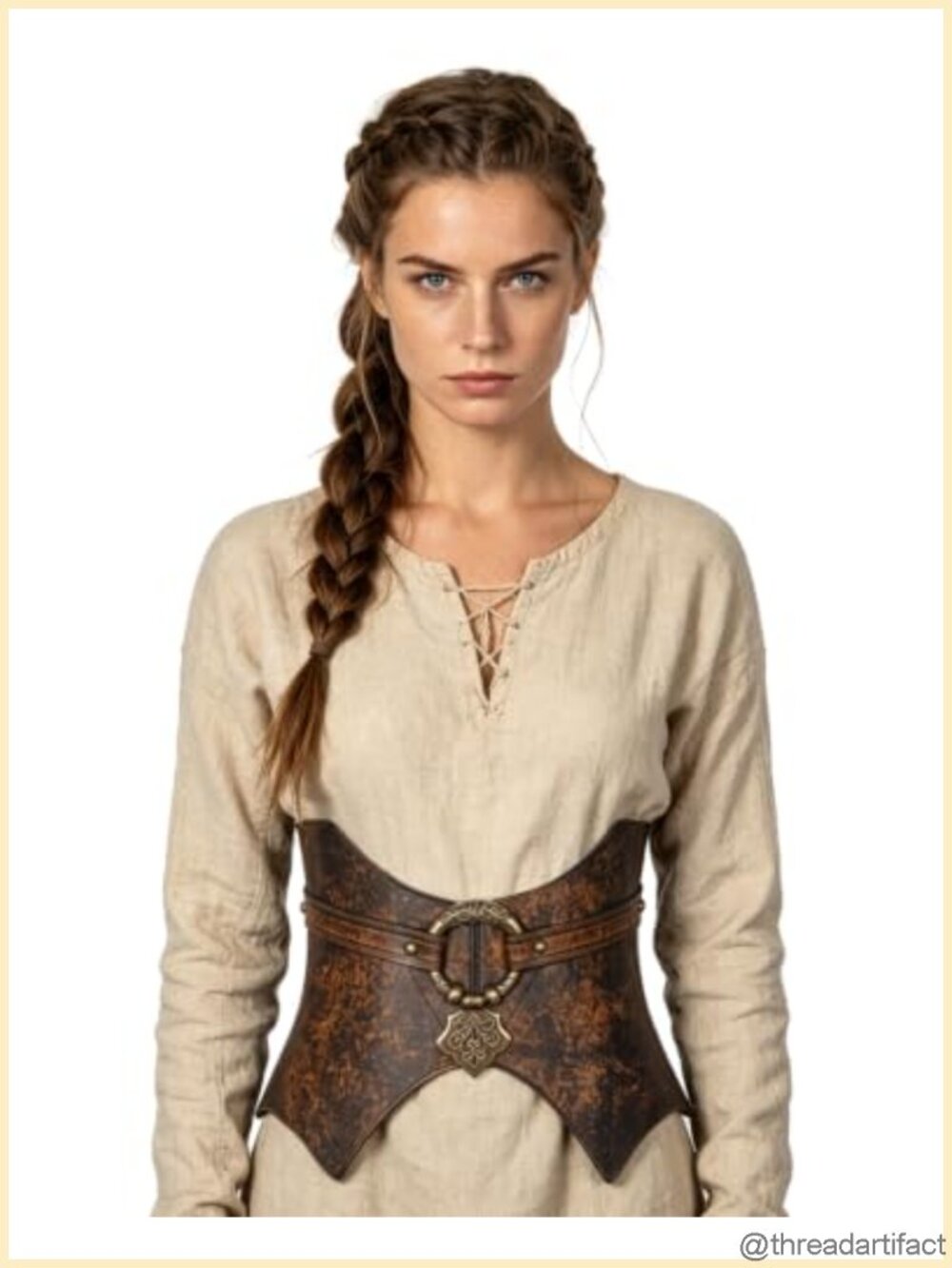 Faux Leather Corset Belt Medieval Renaissance Waist Cincher Adjustable